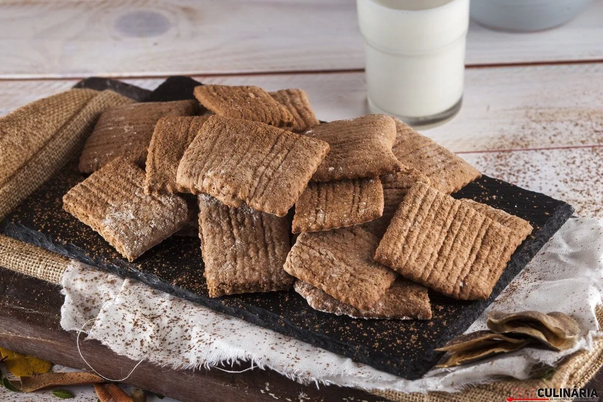 Receita de bolachas de cacau