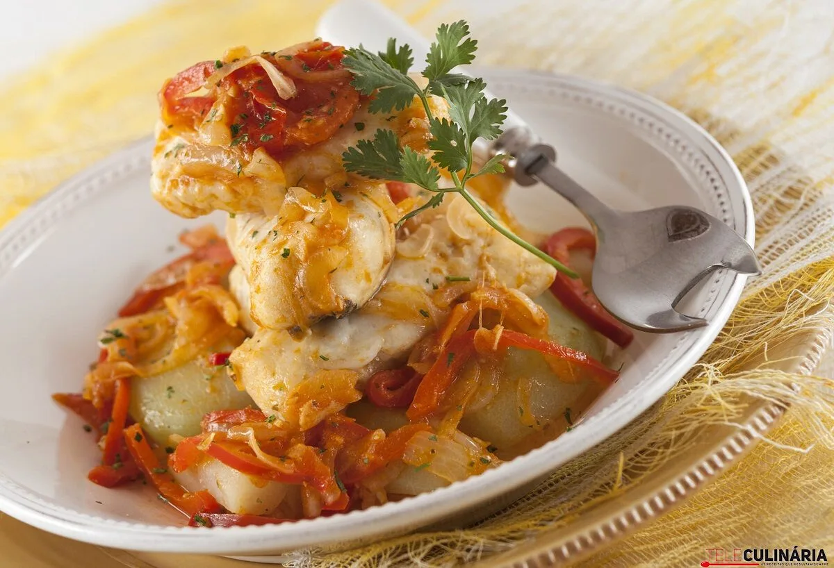 Centros de pescada com chuchu