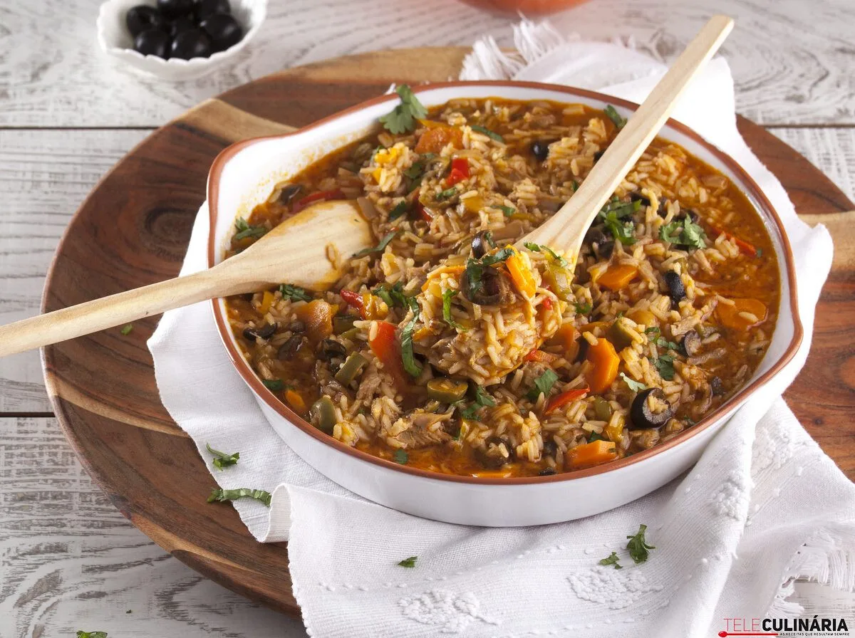 Arroz de forno com entrecosto