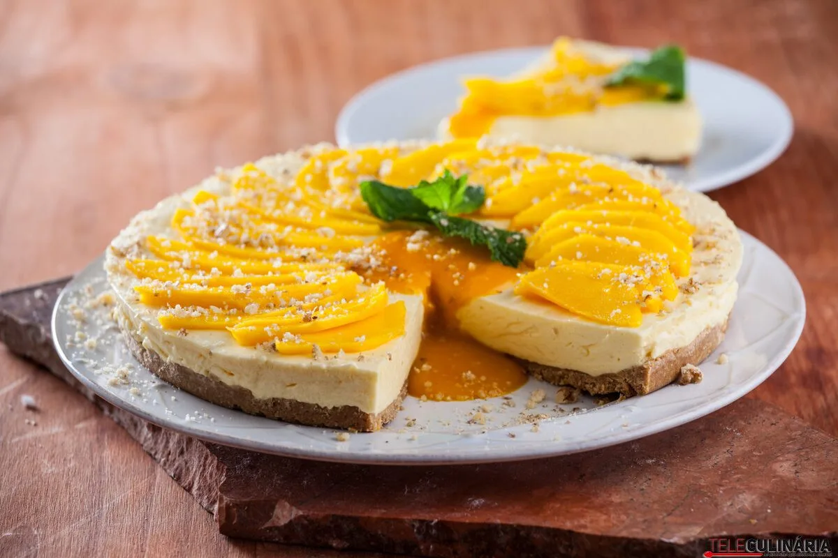 Tarte rápida de manga com nozes