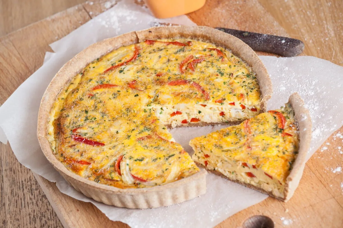 Tarte de bacalhau com pimento