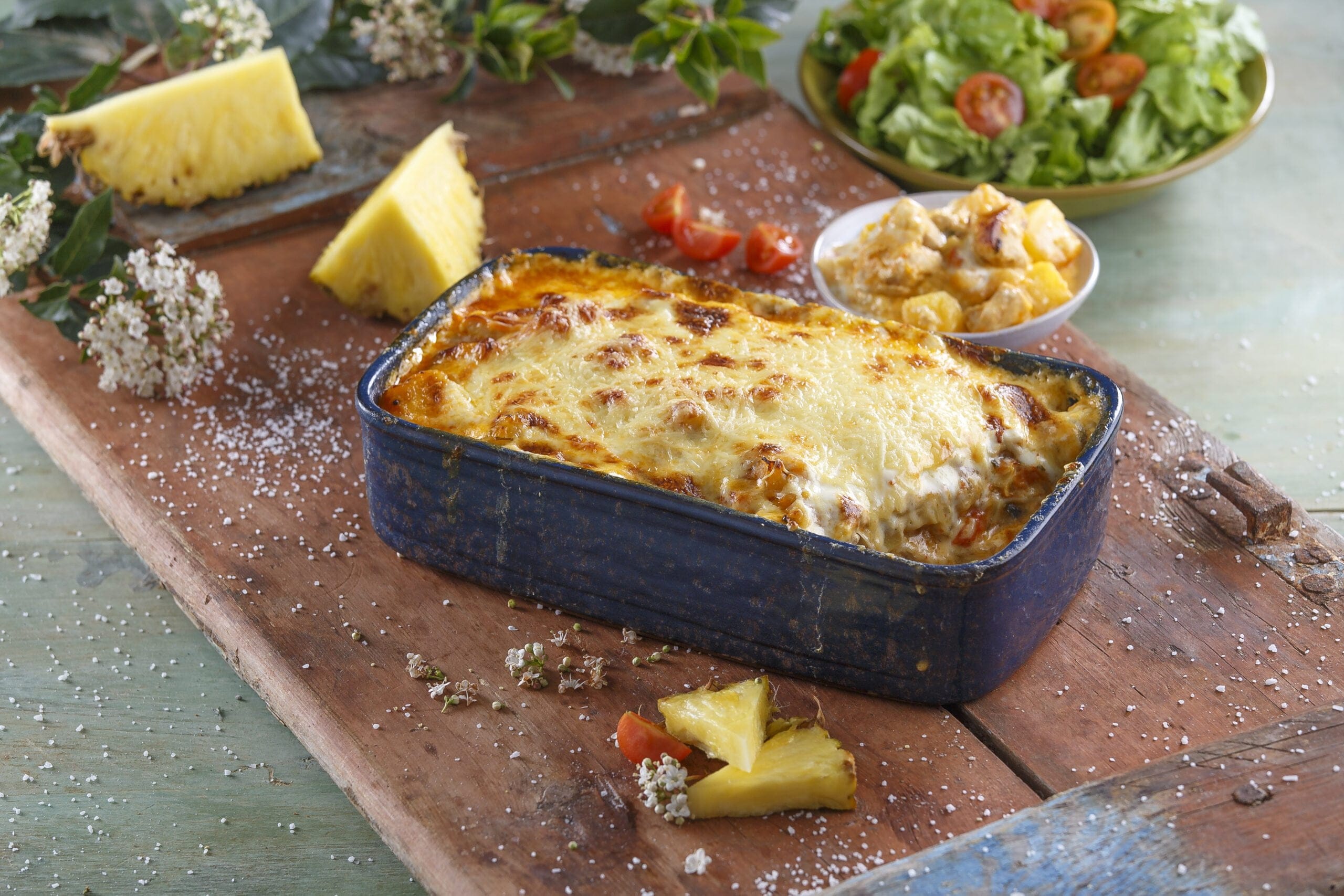 Gratinado de porco com ananás