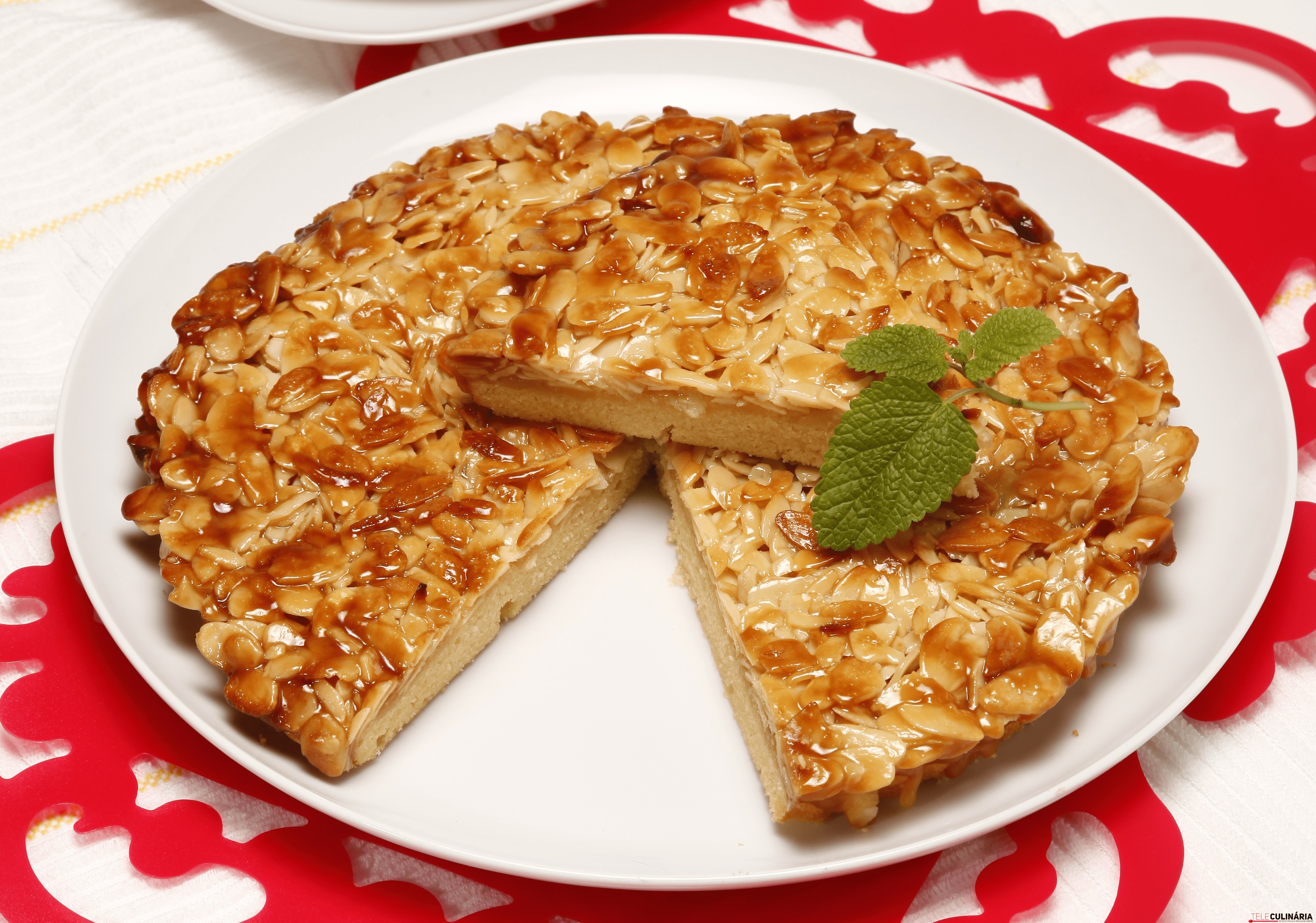 receita de tarte de amêndoa caramelizada