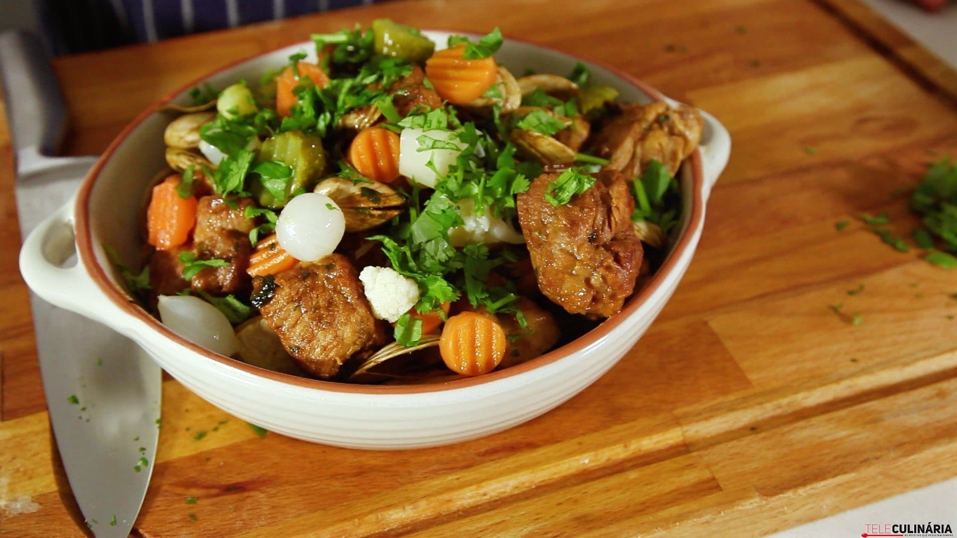Carne de porco à alentejana @TeleCulinária