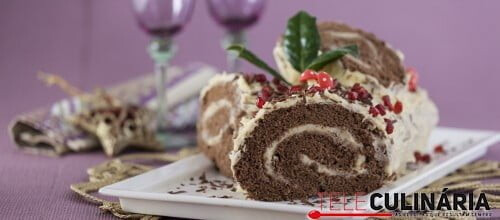 Tronco de chocolate com cobertura