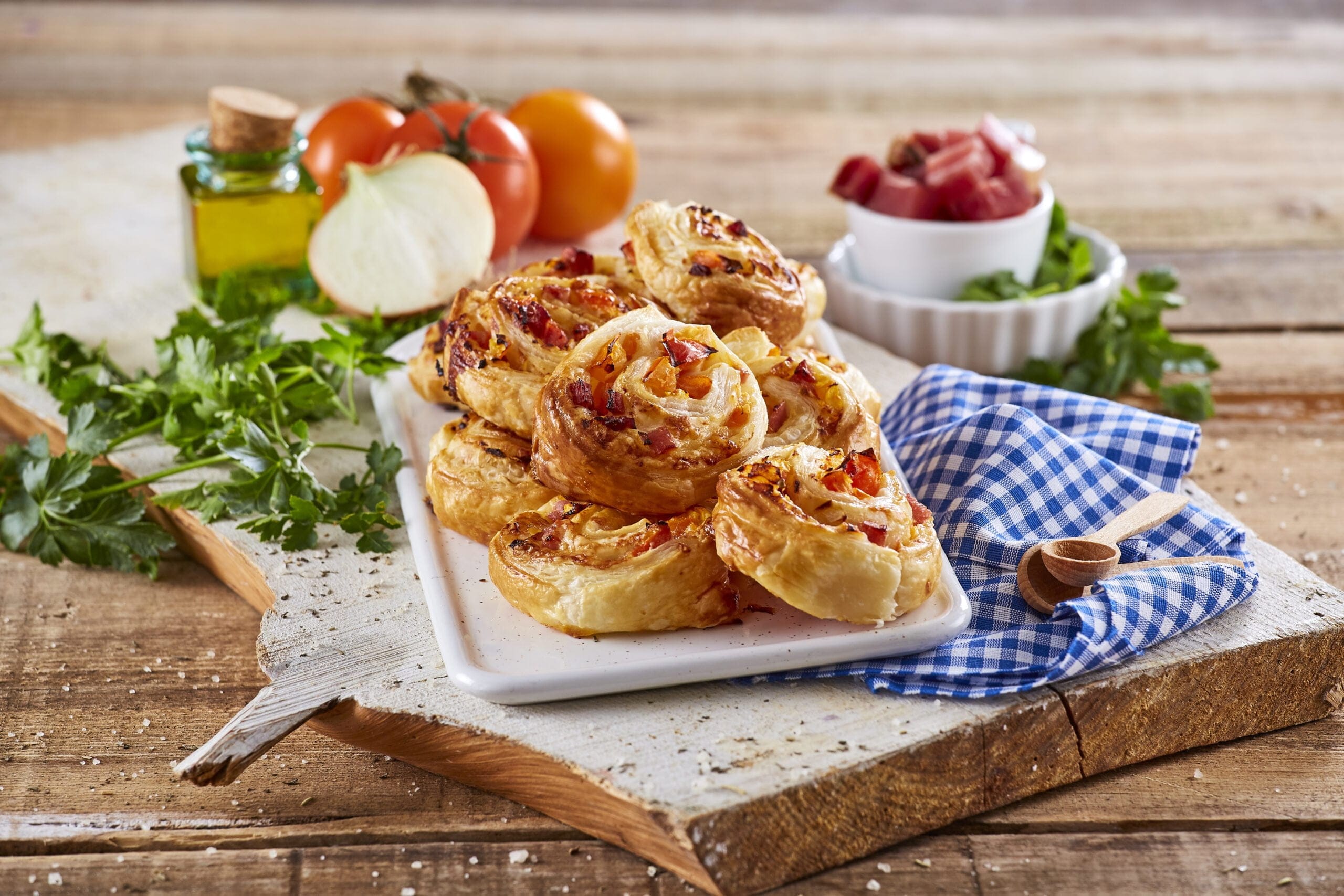 Caracóis de presunto e queijo @TeleCulinária