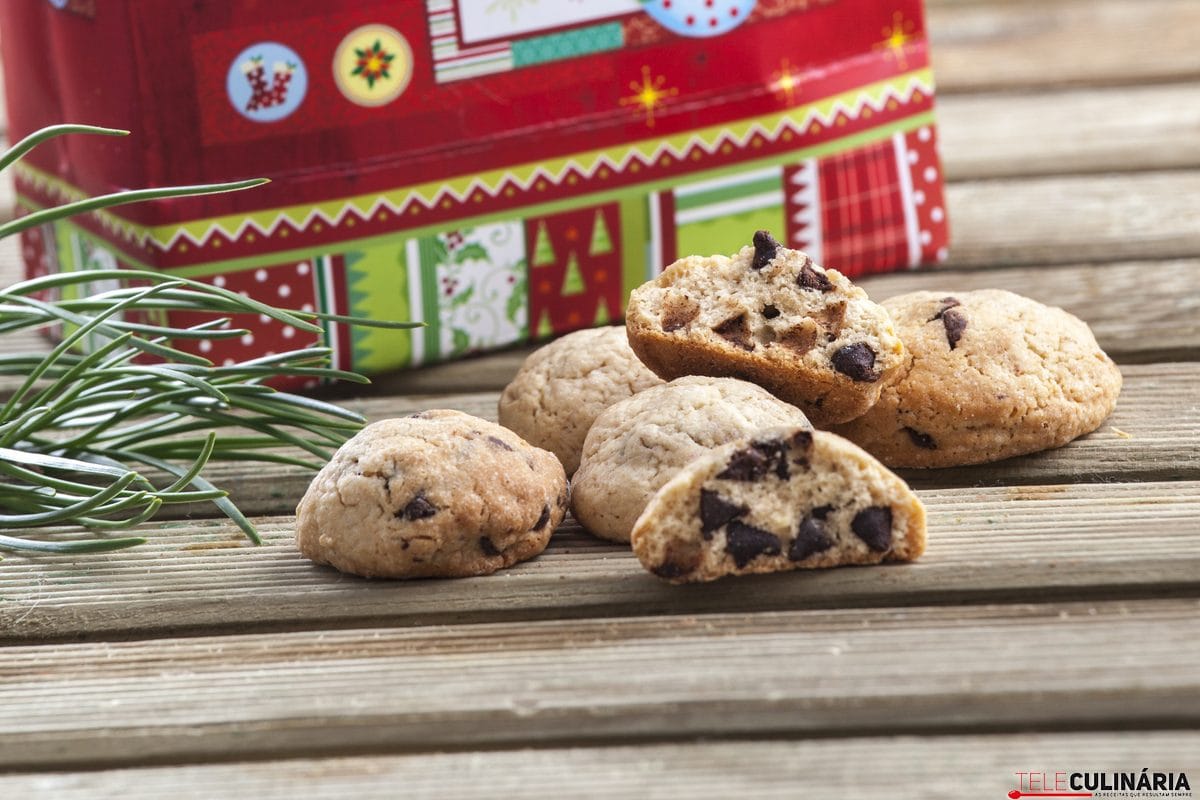 bolachas com pepitas de chocolate