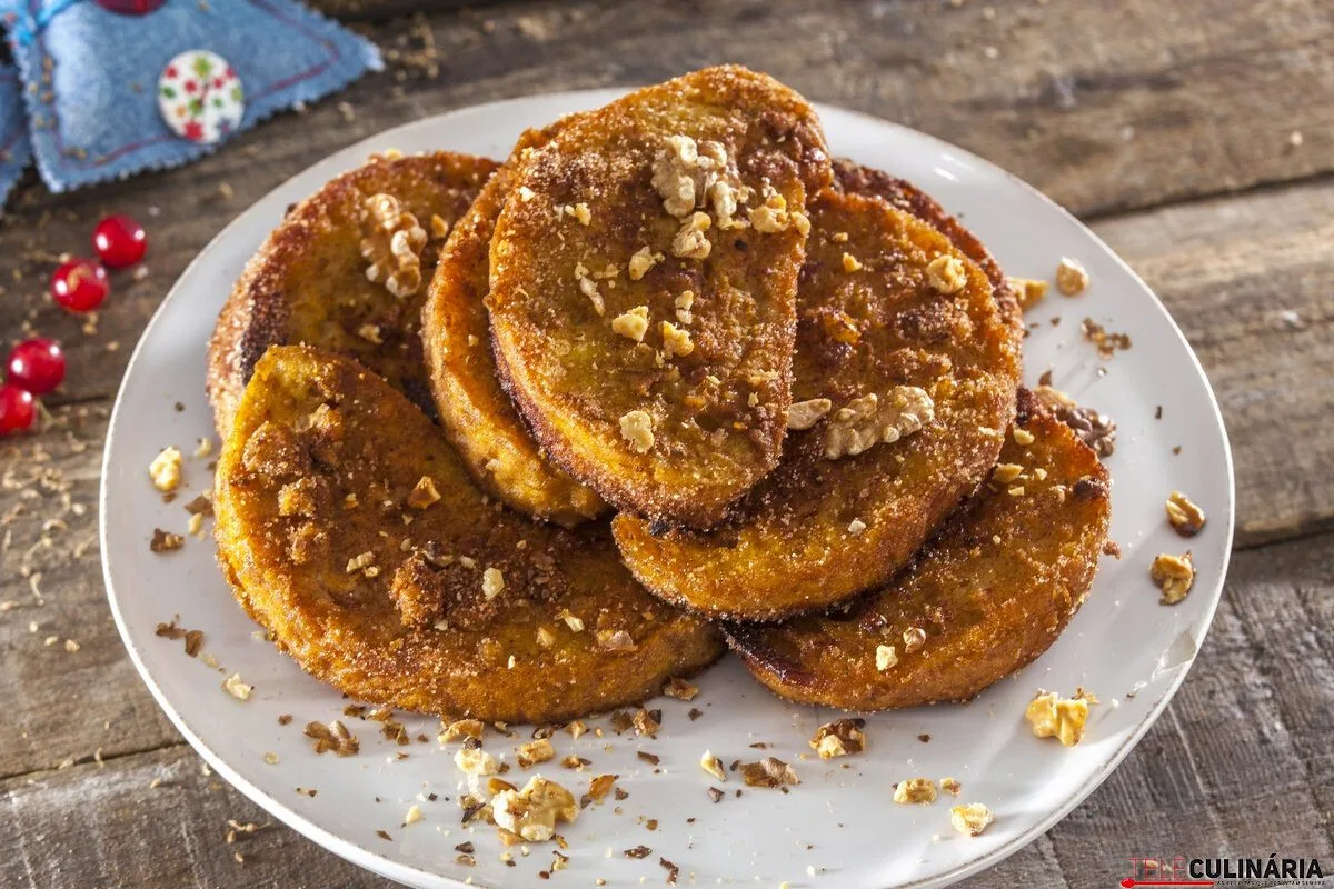 Rabanadas de abóbora com nozes