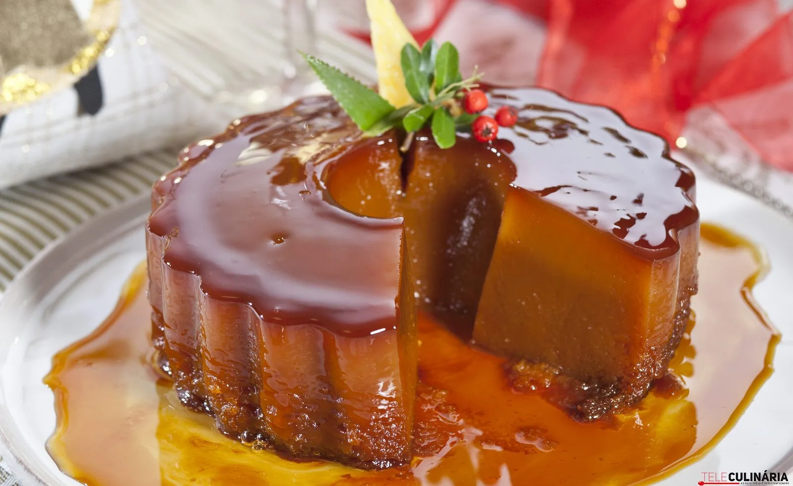 Pudim de ananás com vinho do porto