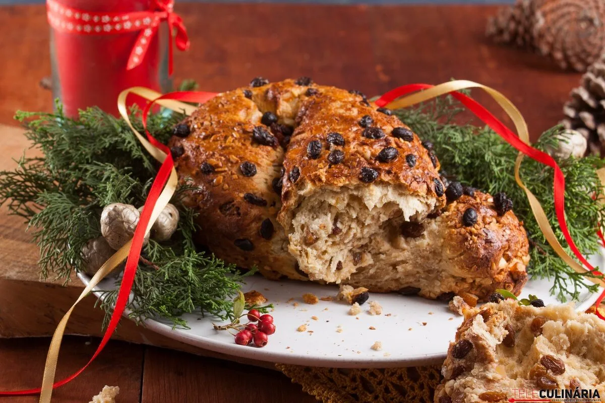 Brioche de natal com laranja cristalizada