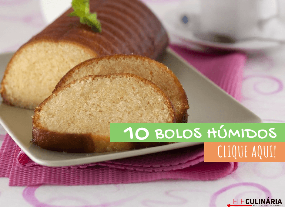 10 receitas de bolos húmidos