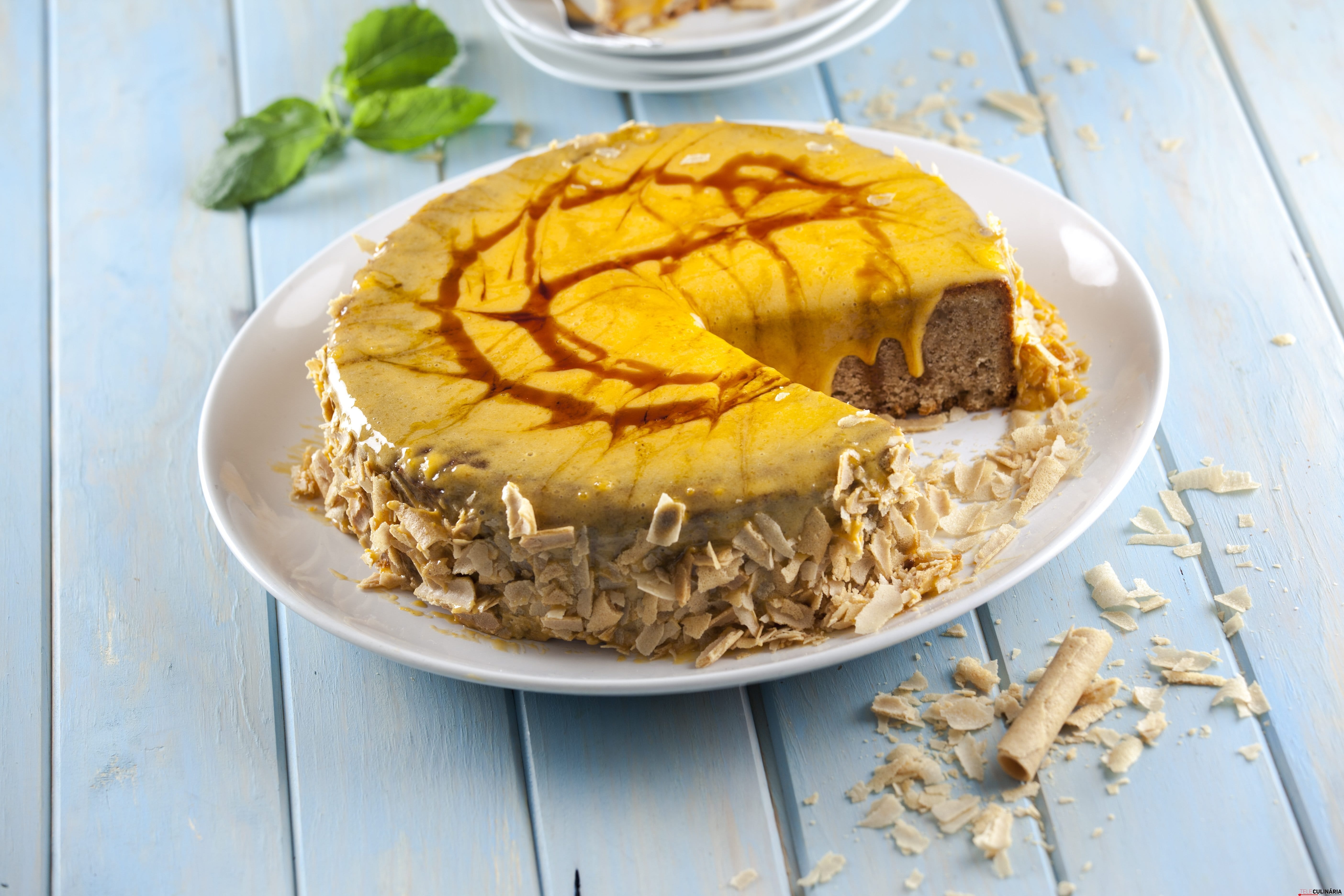 Bolo de nozes com creme de caramelo