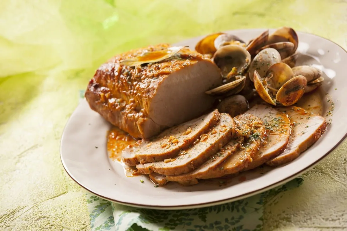 Lombo de Porco Assado com Amêijoas