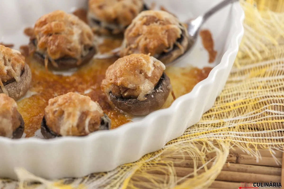 cogumelos Recheados com Alheira