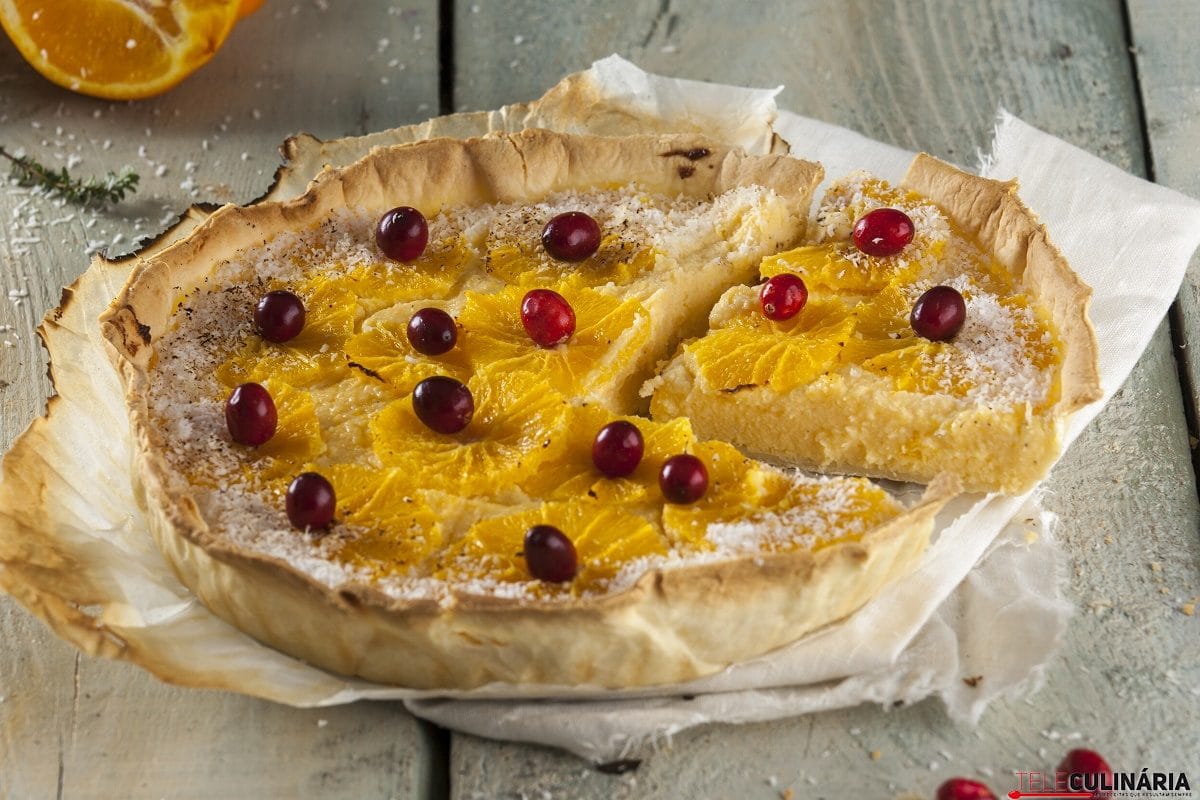 Tarte de laranja e coco TeleCulinaria