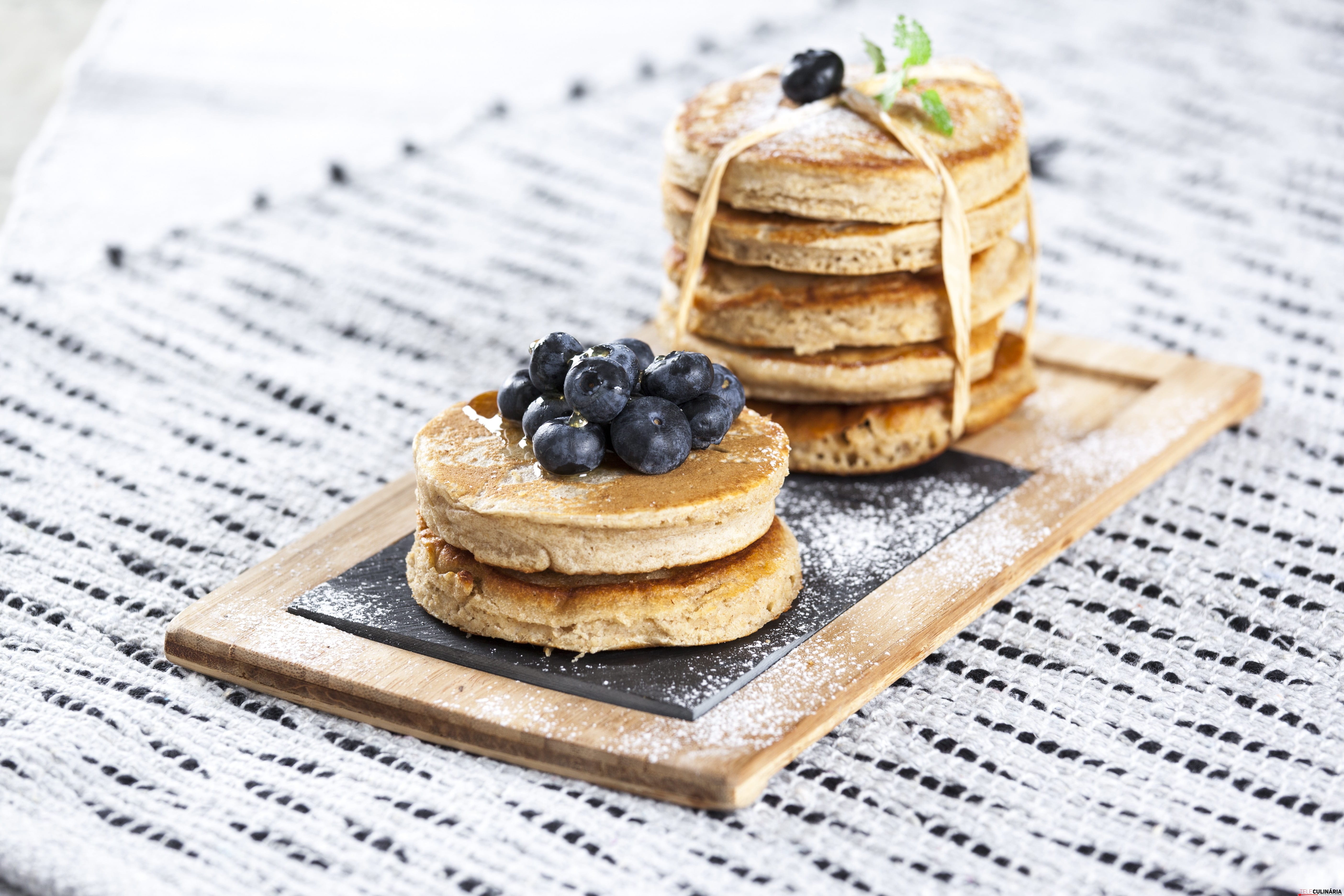 Panquecas de aveia com mirtilos