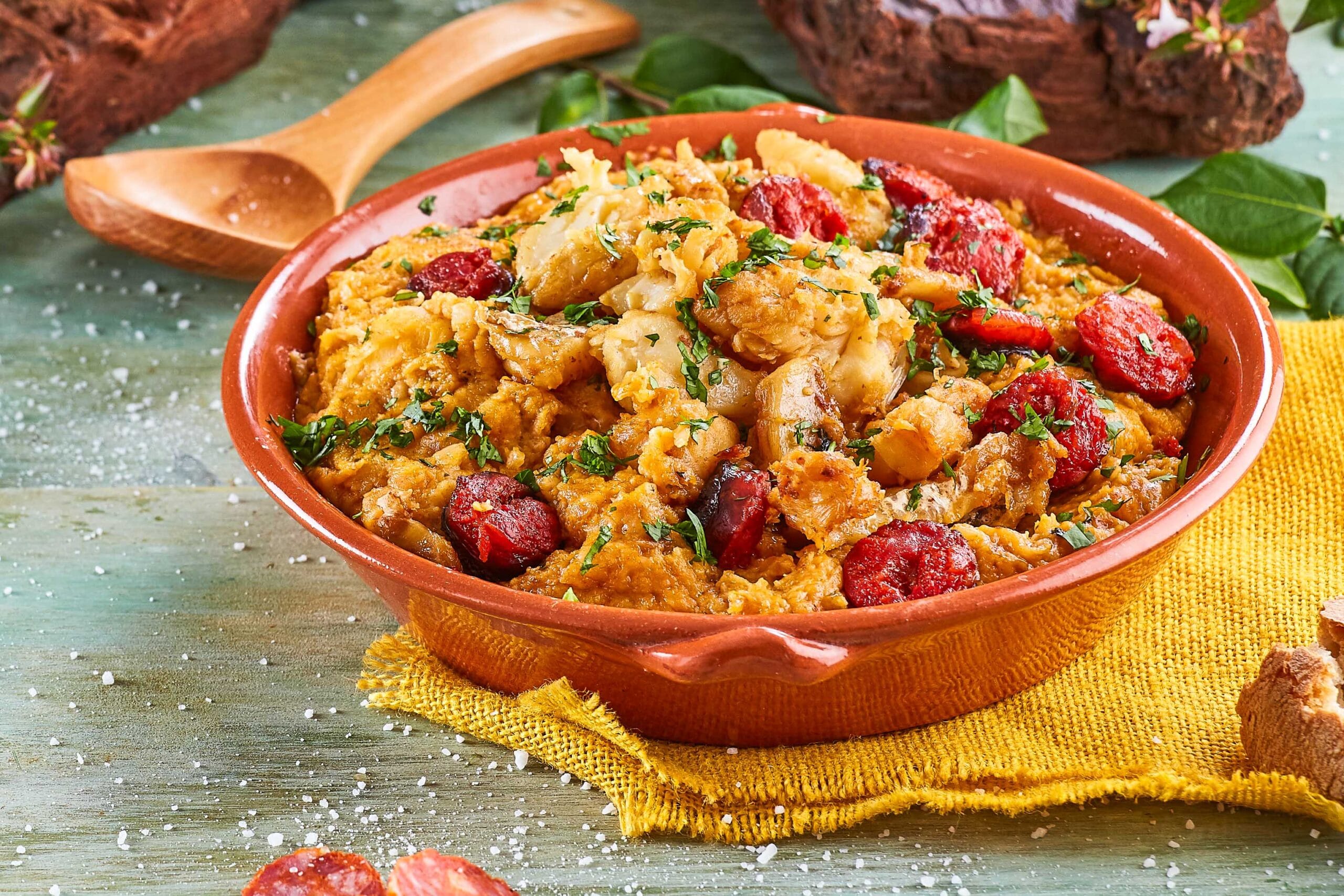 Migas de bacalhau com chouriço @TeleCulinária