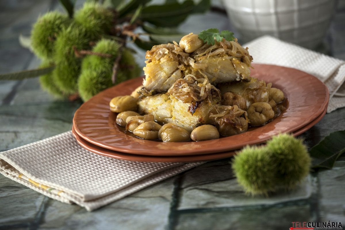 bacalhau de cebolada com castanhas