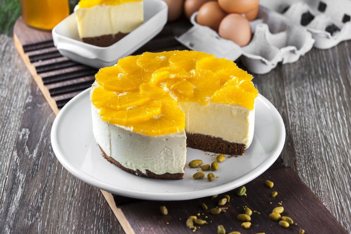 semifrio de manga e laranja