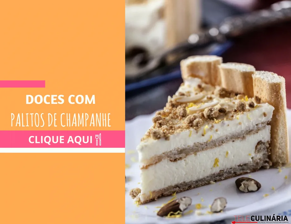 Doces com palitos de champanhe