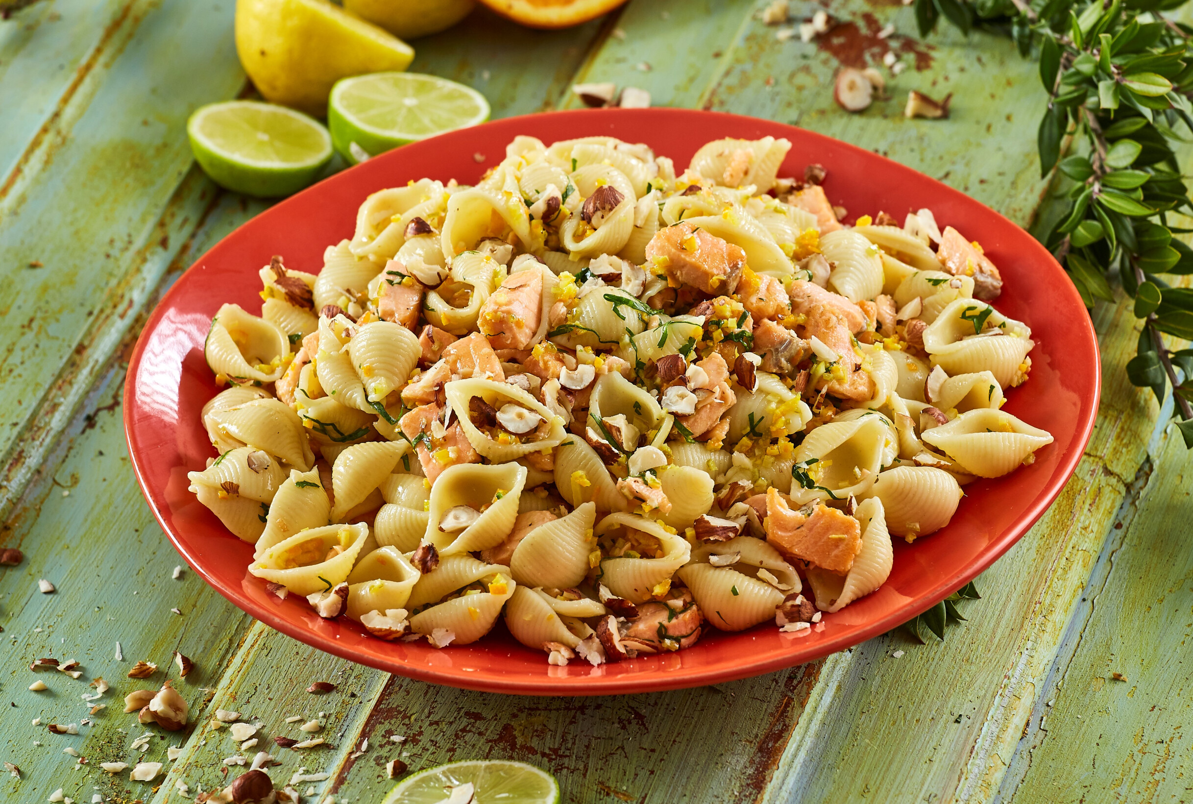 Conchas de salmão com vinagrete de citrinos