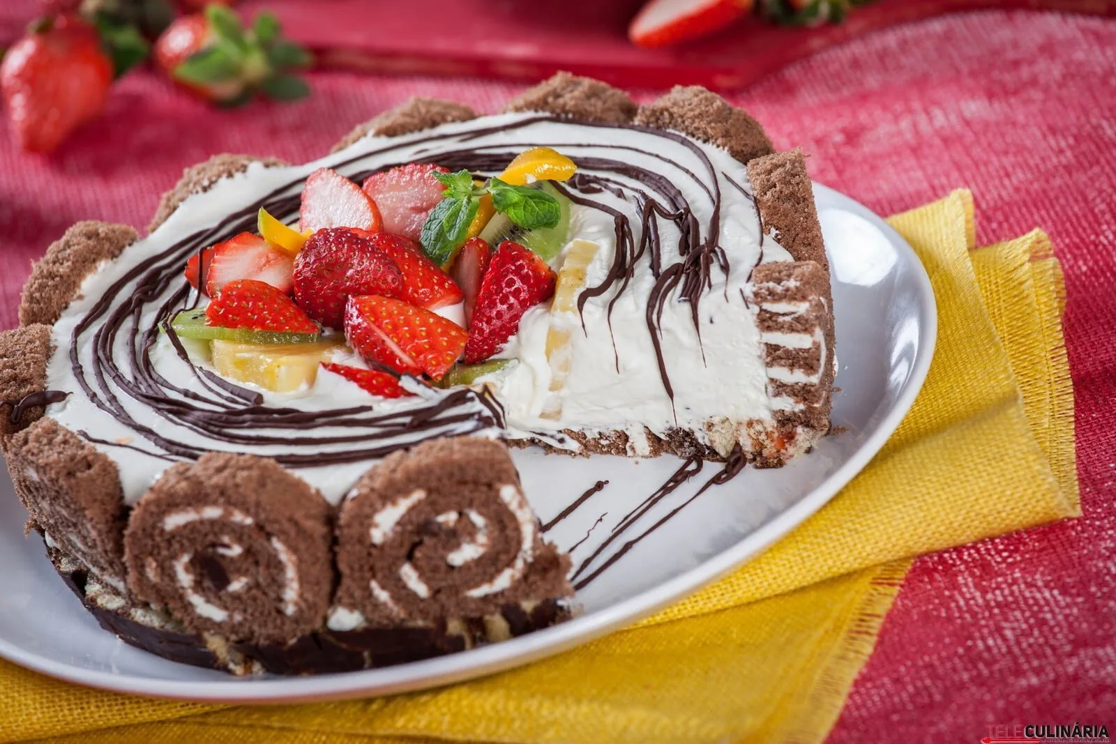 Semifrio de natas e chocolate