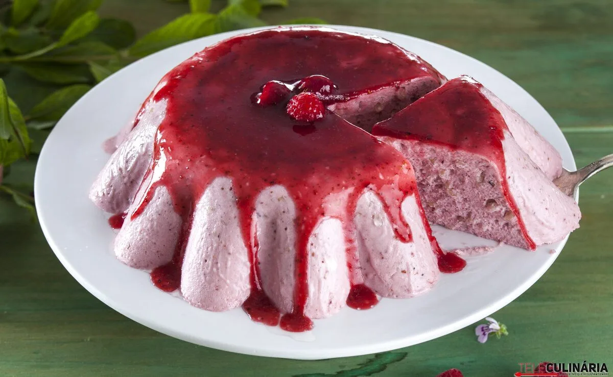 Bavaroise de framboesas e amêndoas