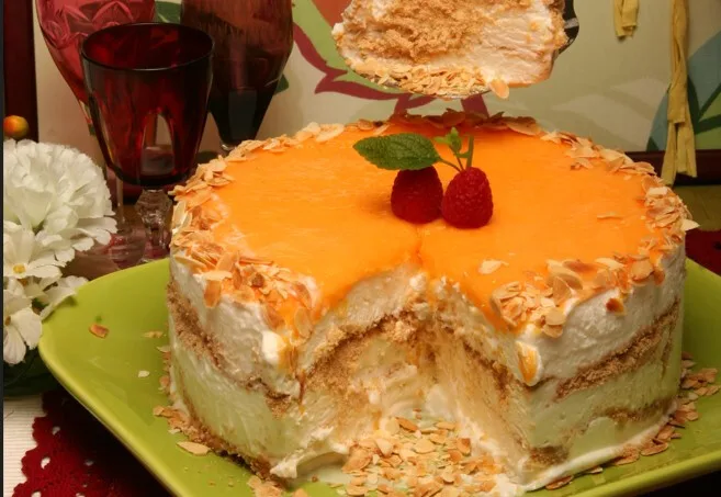 Gelado de nata com bolacha