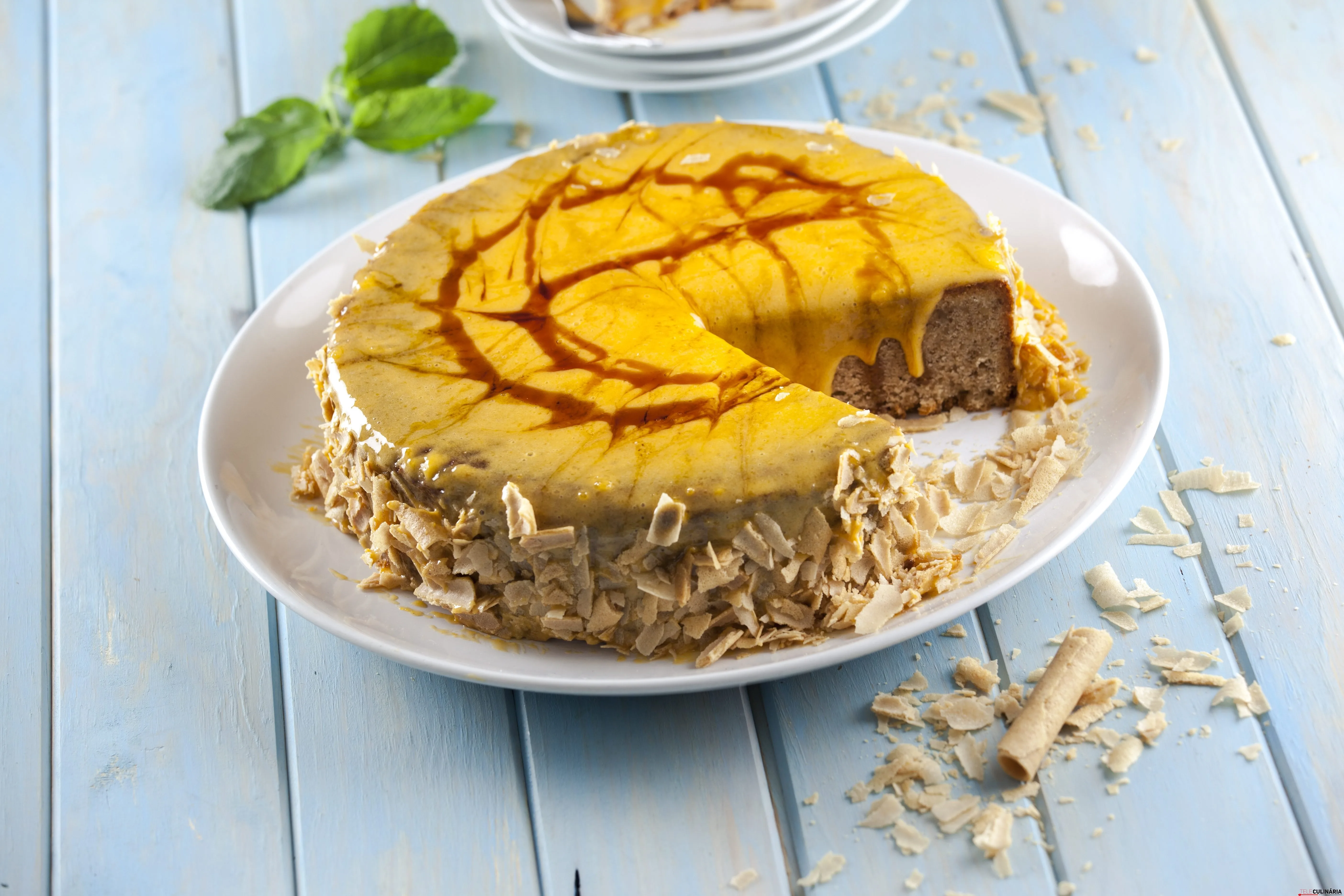 Bolo de nozes com creme de caramelo