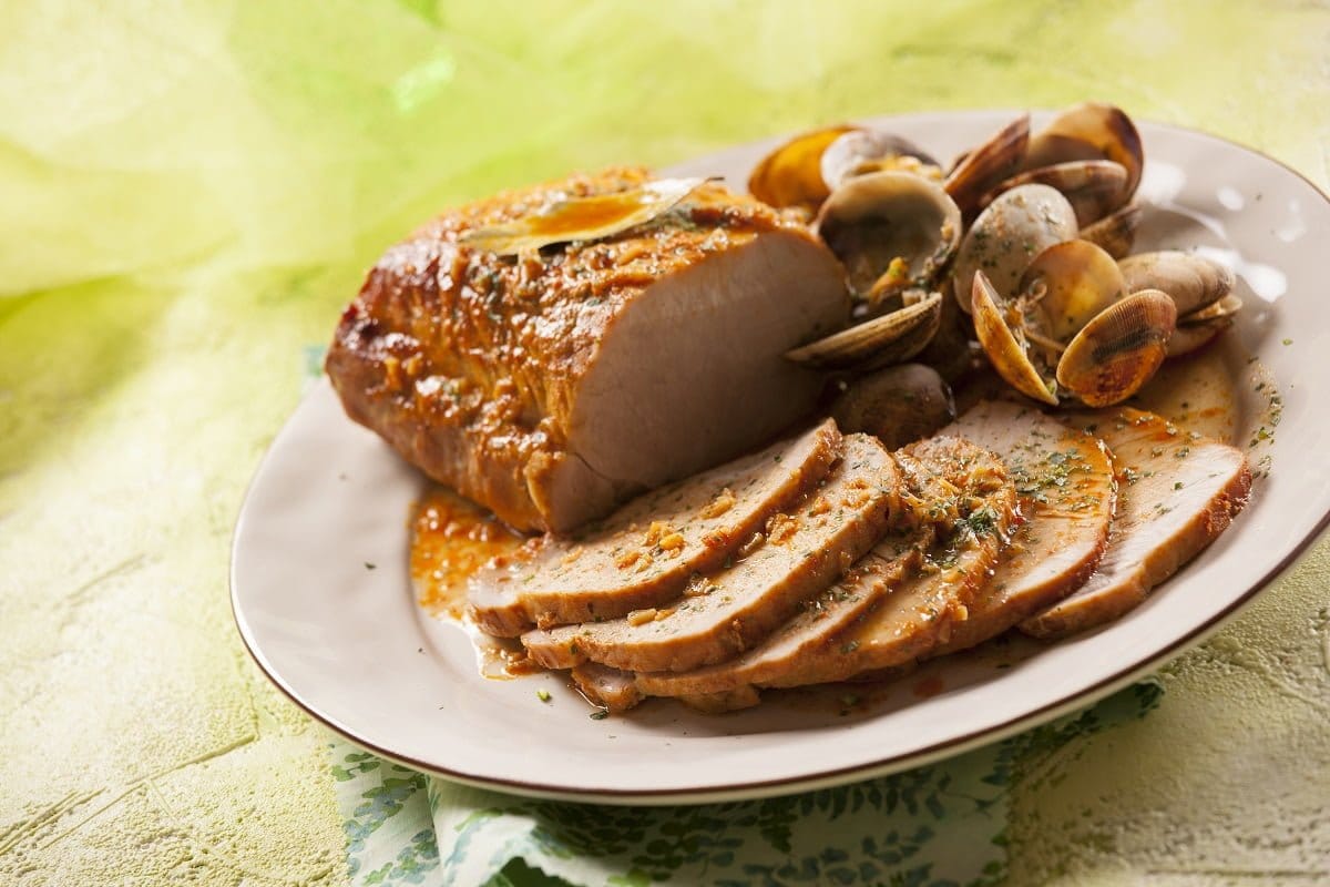 Lombo de Porco Assado com Amêijoas