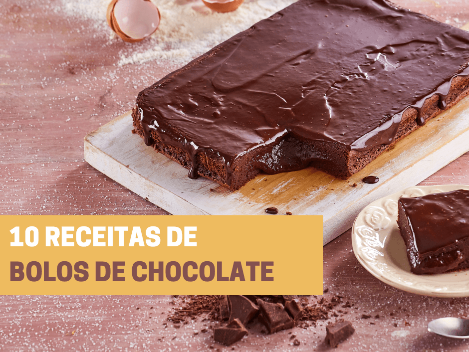 10 receitas de bolos de chocolate