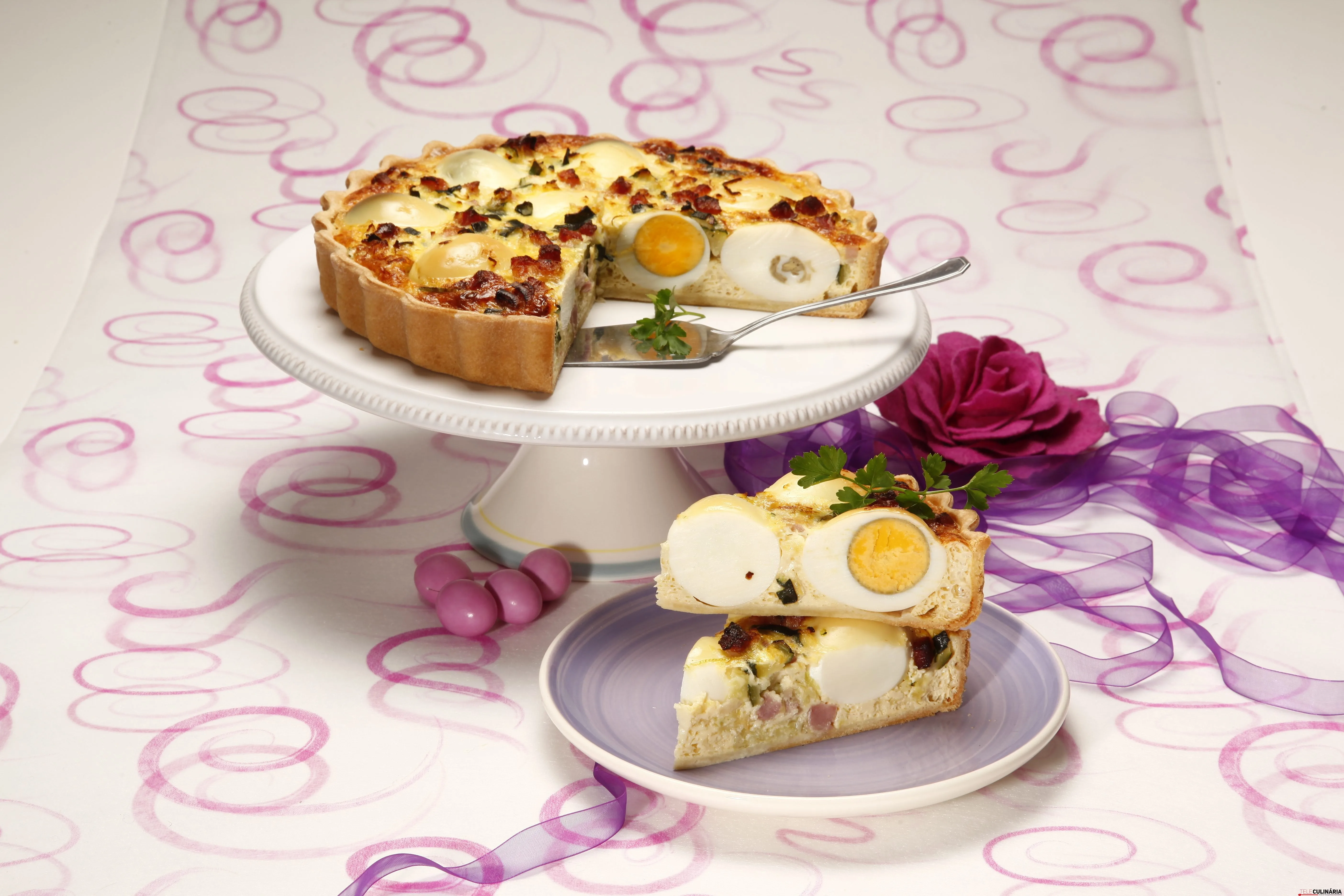 Quiche de ovos cozidos