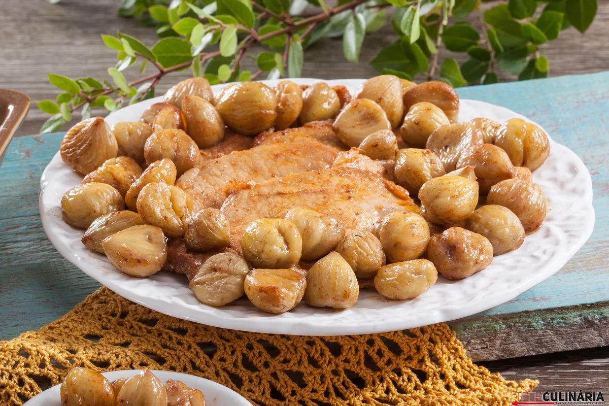Bifinhos de porco com castanhas