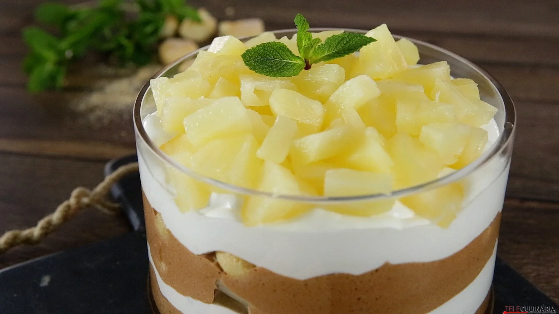 Portuguese Chocolate Pineapple Trifle - "Doce da mãe"