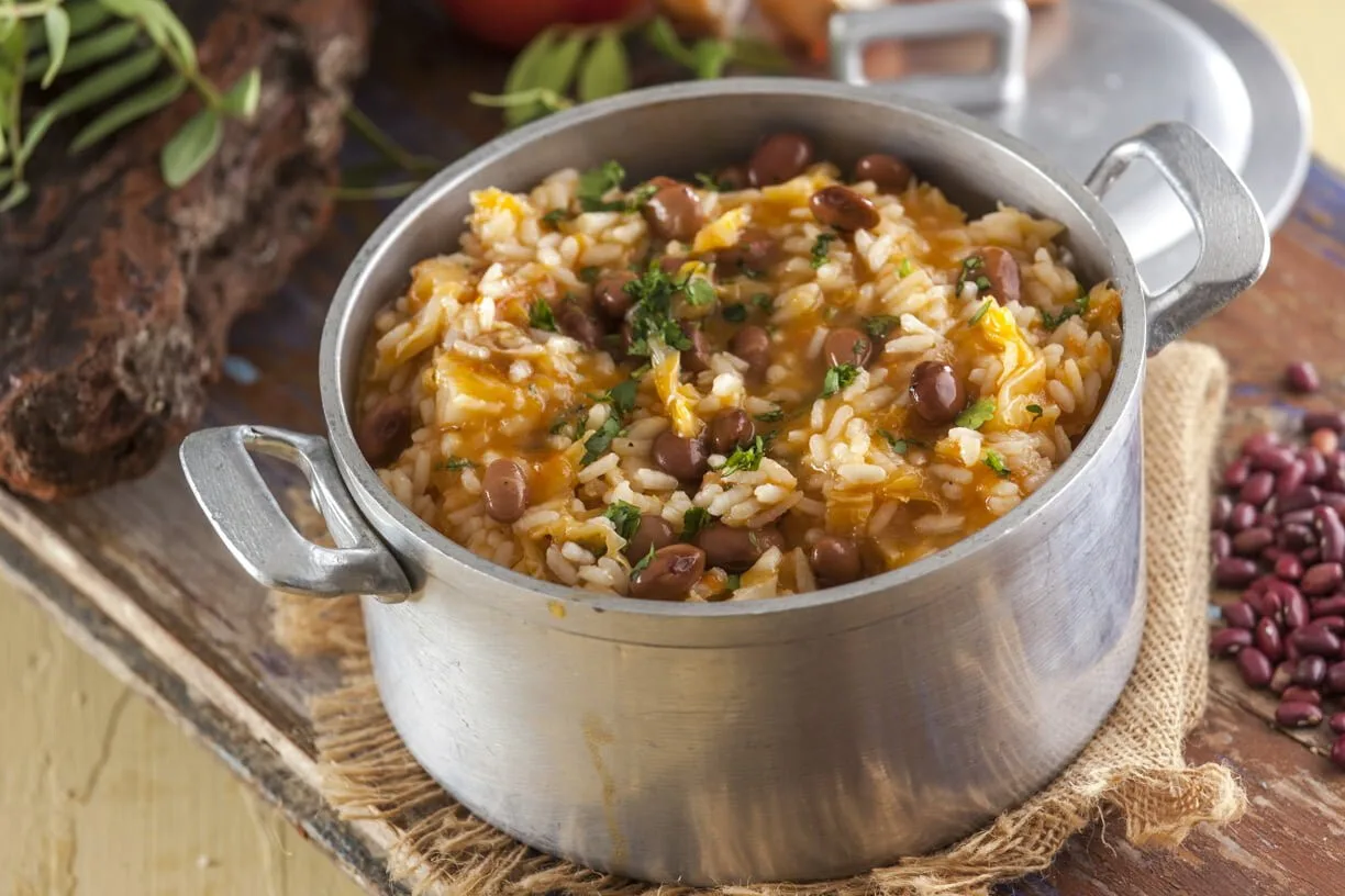 Arroz de feijão com lombardo