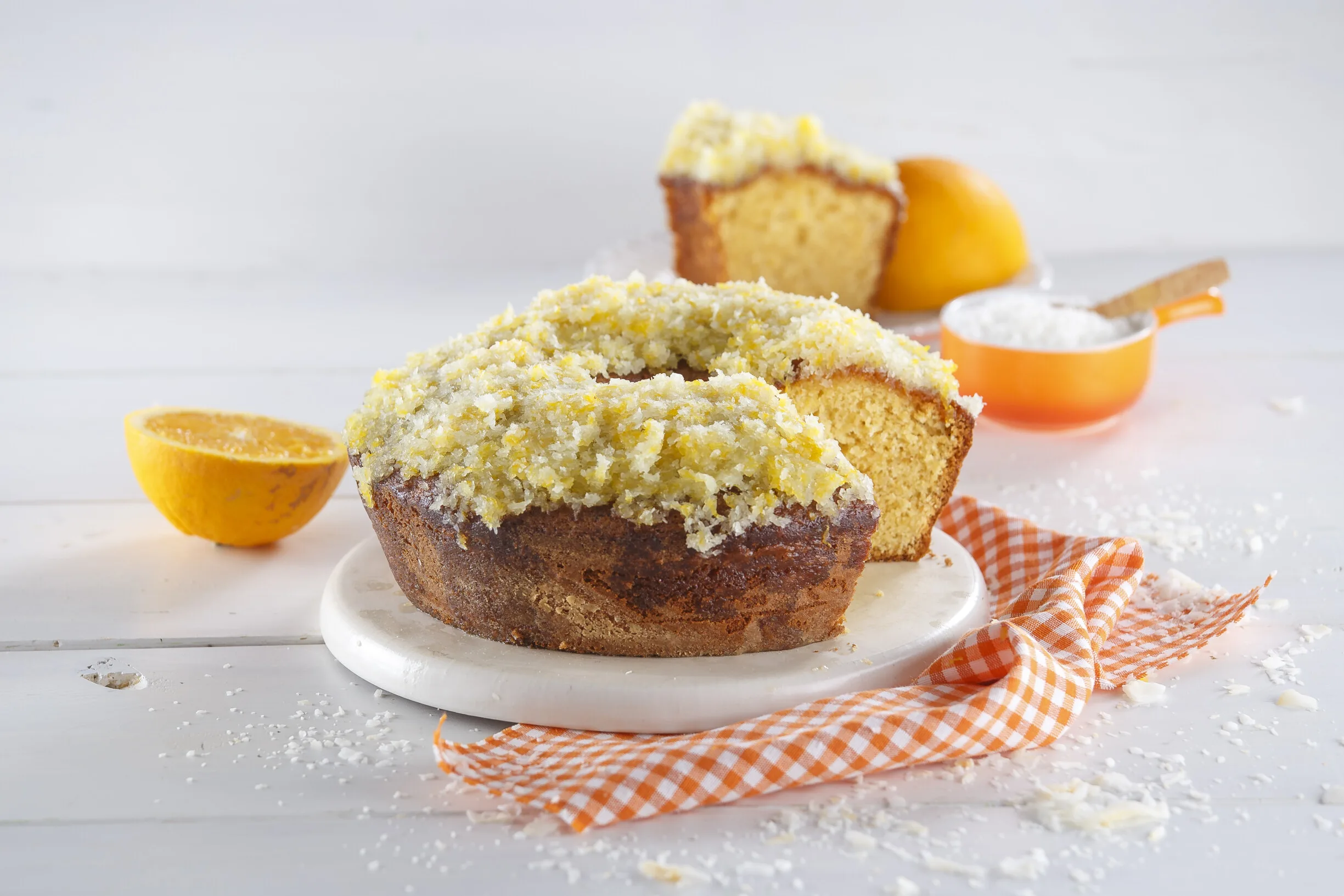 Bolo de laranja e coco