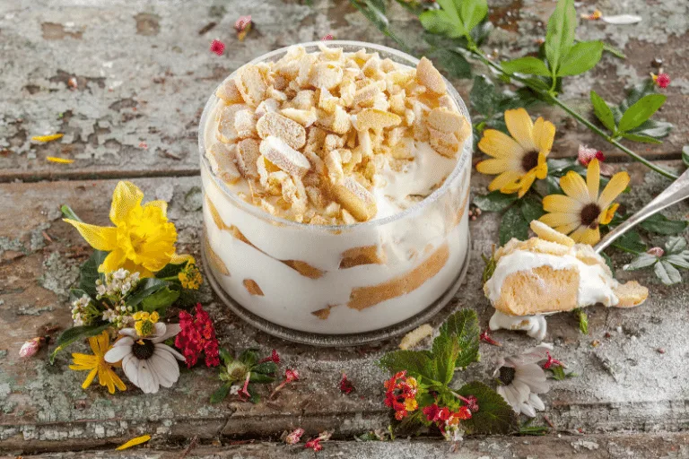 Doce de natas, bolachas e leite condensado