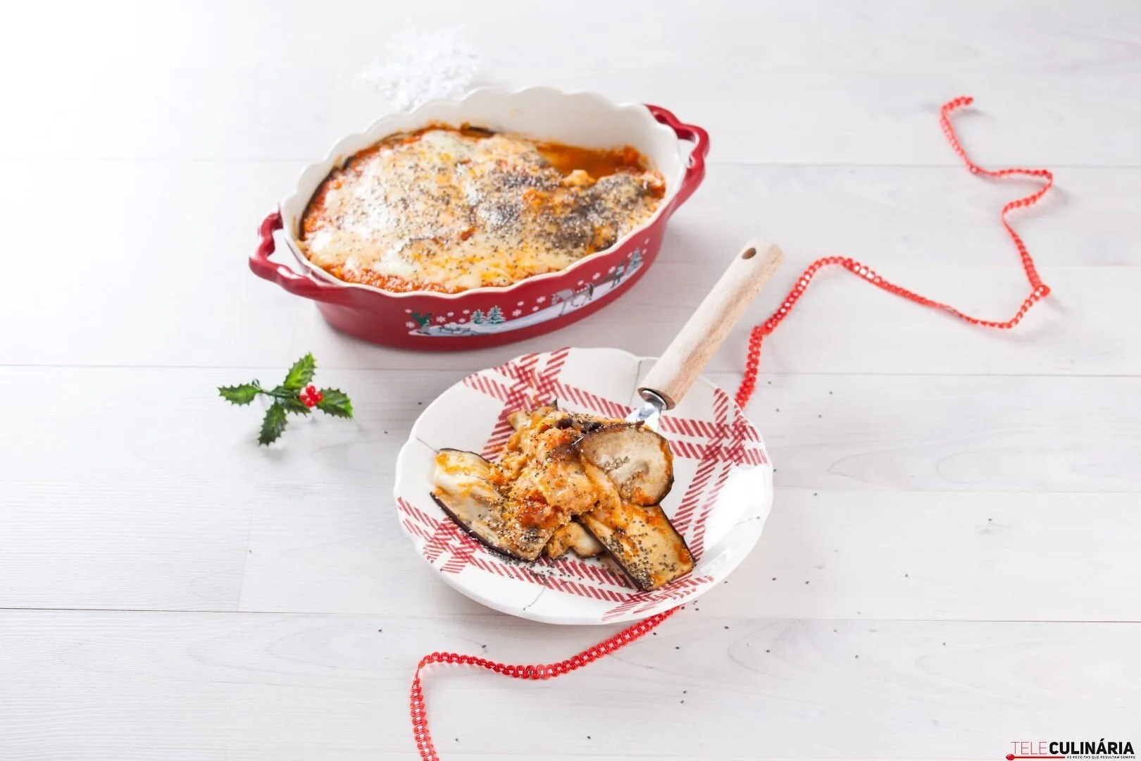 Lasanha de beringela com alheira