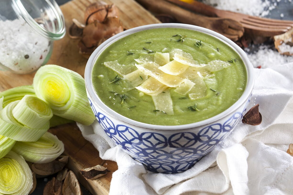 Creme de beldroegas com queijo de cabra