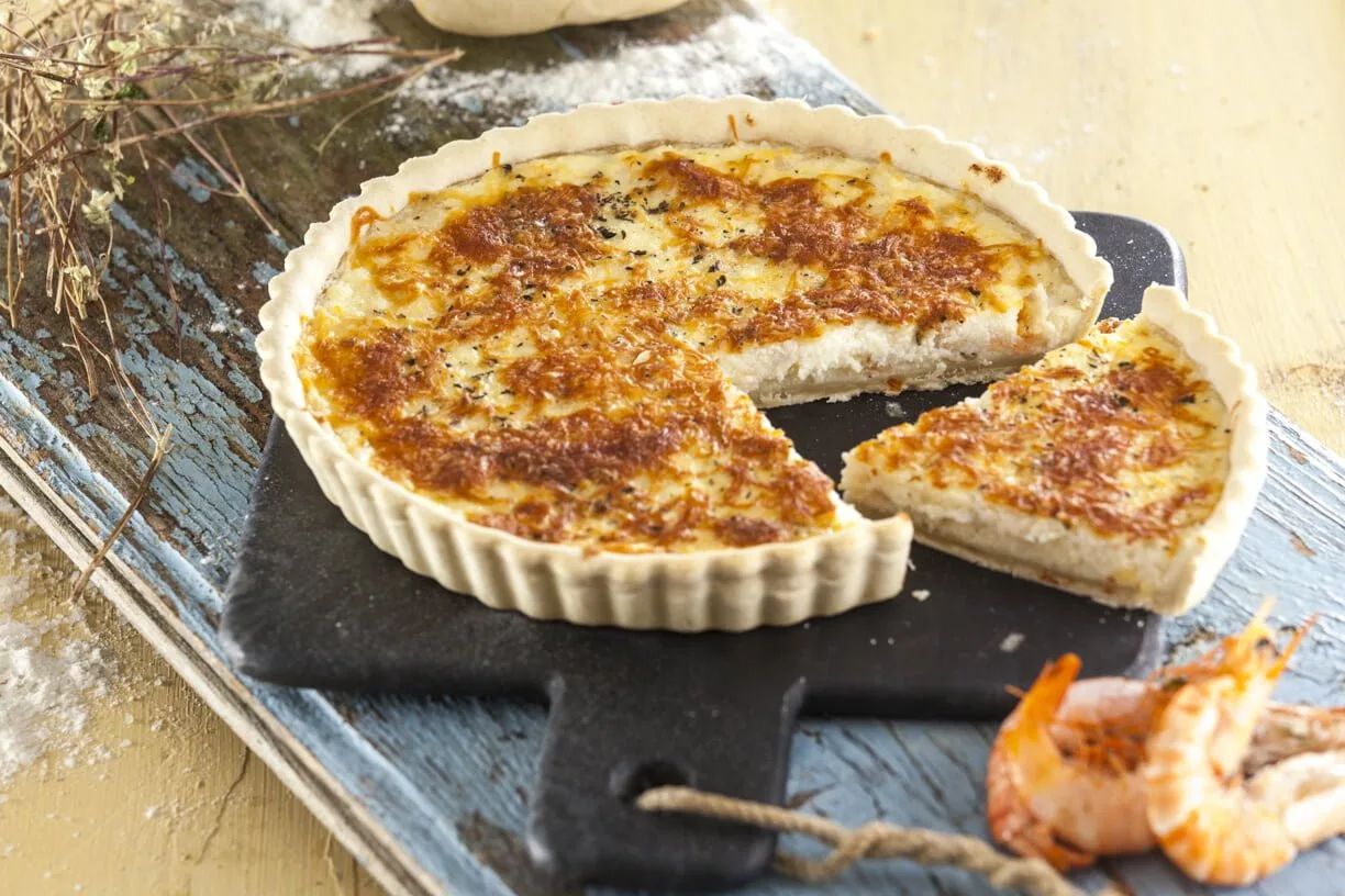 Quiche de camarão com massa caseira