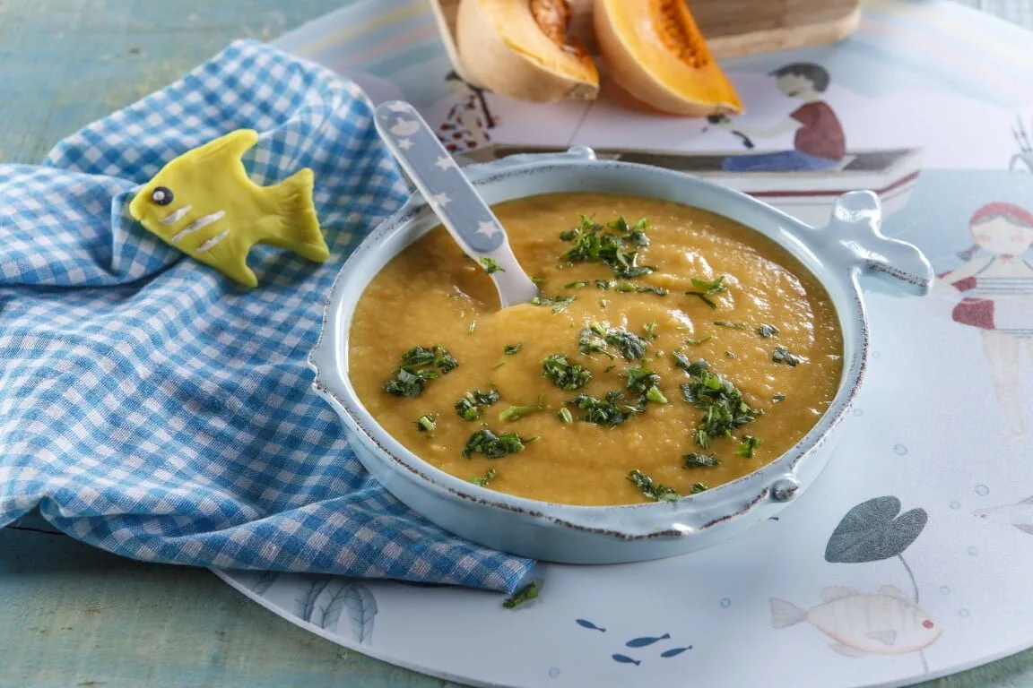 Creme de linguado com couve-flor e abóbora (bebé a partir dos 9 meses)
