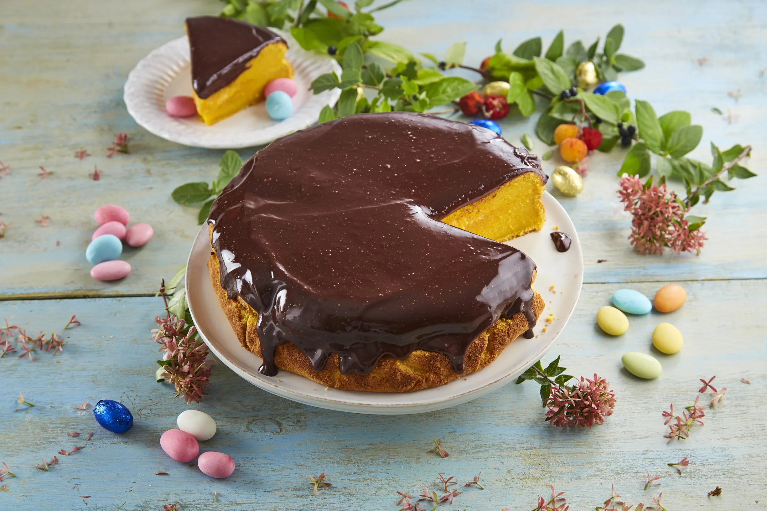 Bolo de cenoura e chocolate