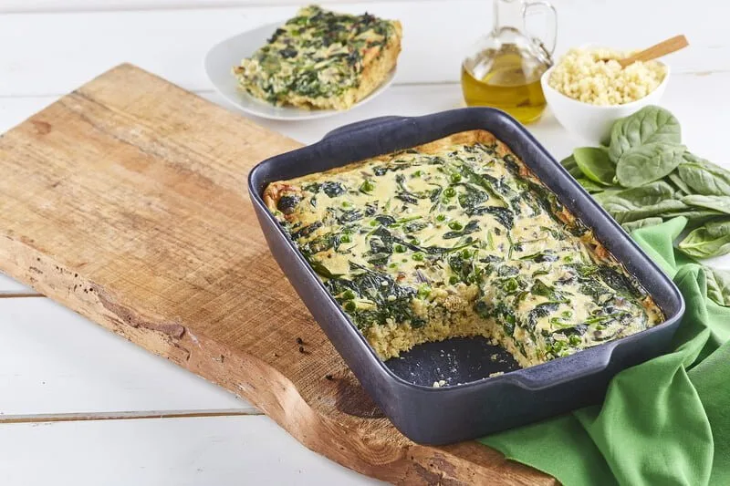 Frittata de espinafres e millet