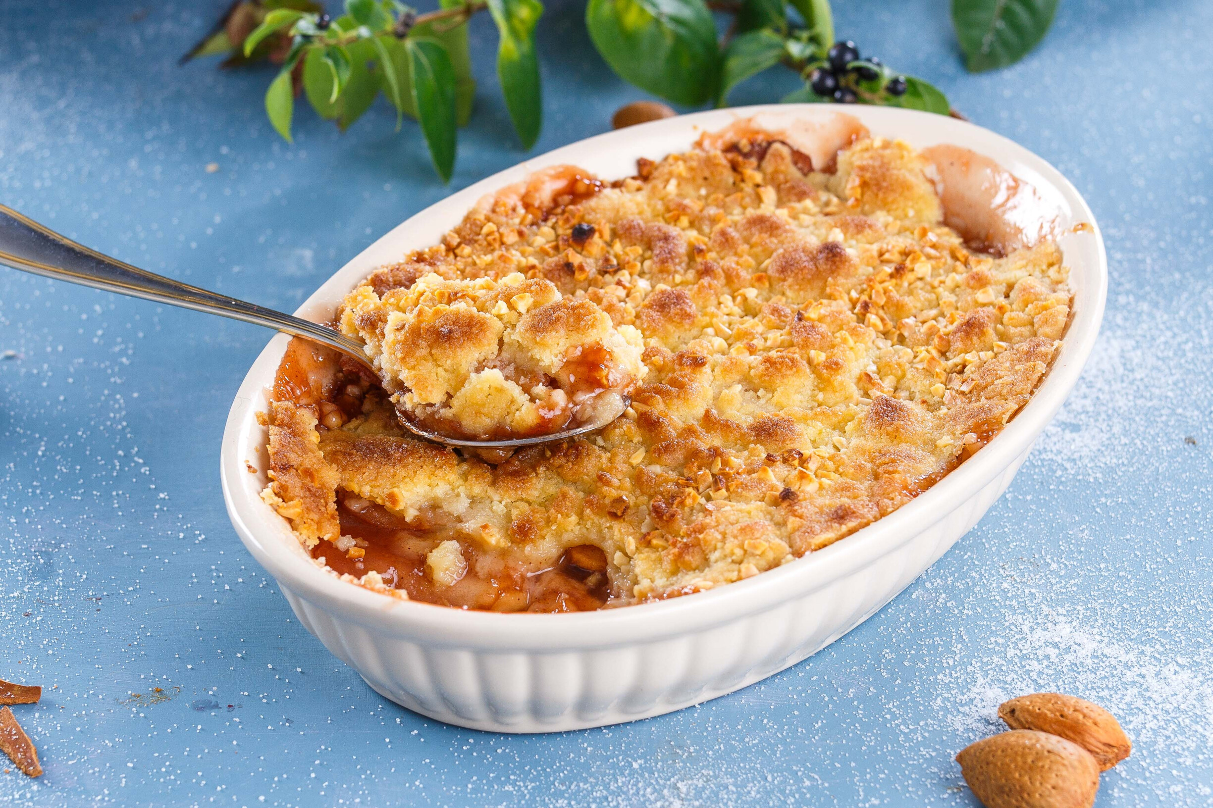 Crumble de maçã com vinho do Porto