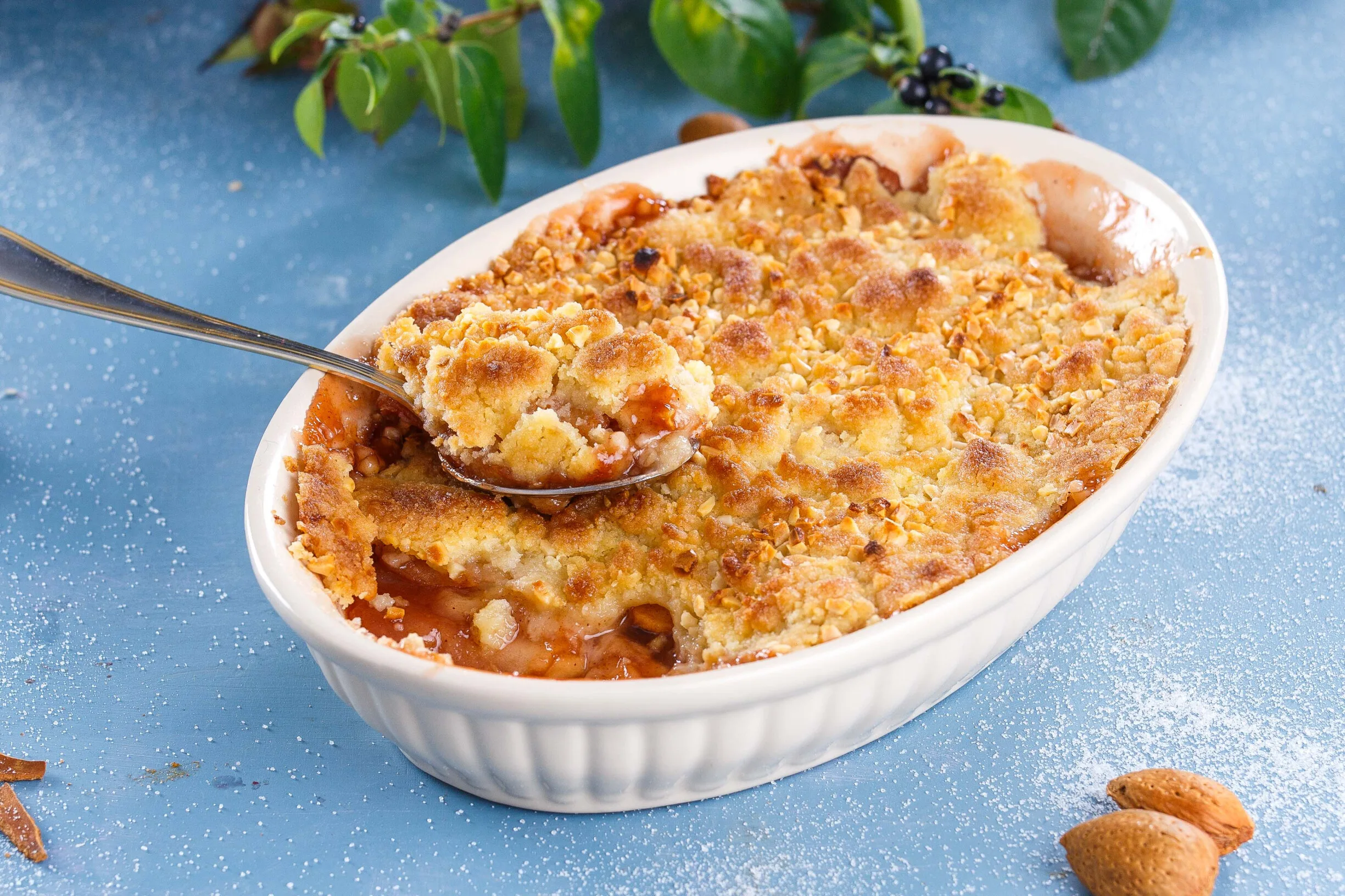 Crumble de maçã com vinho do Porto