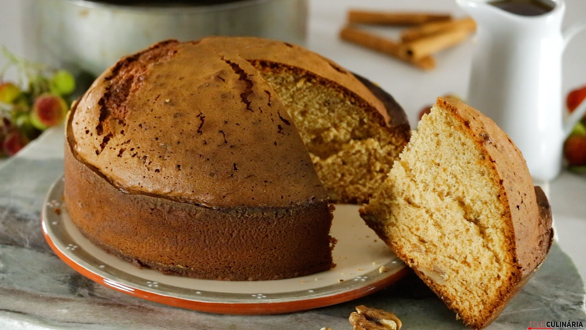 Honey cake with walnuts