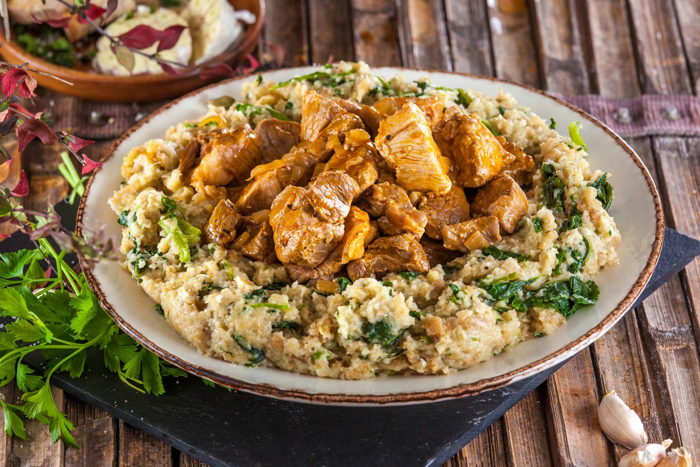 Migas com carne de alguidar