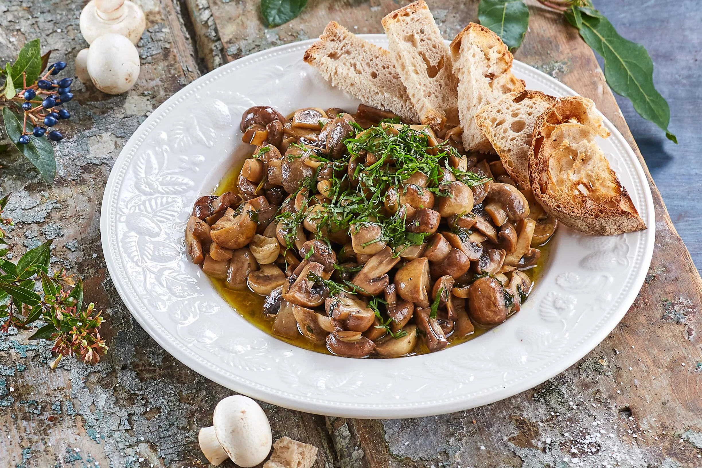 Cogumelos à bulhão pato