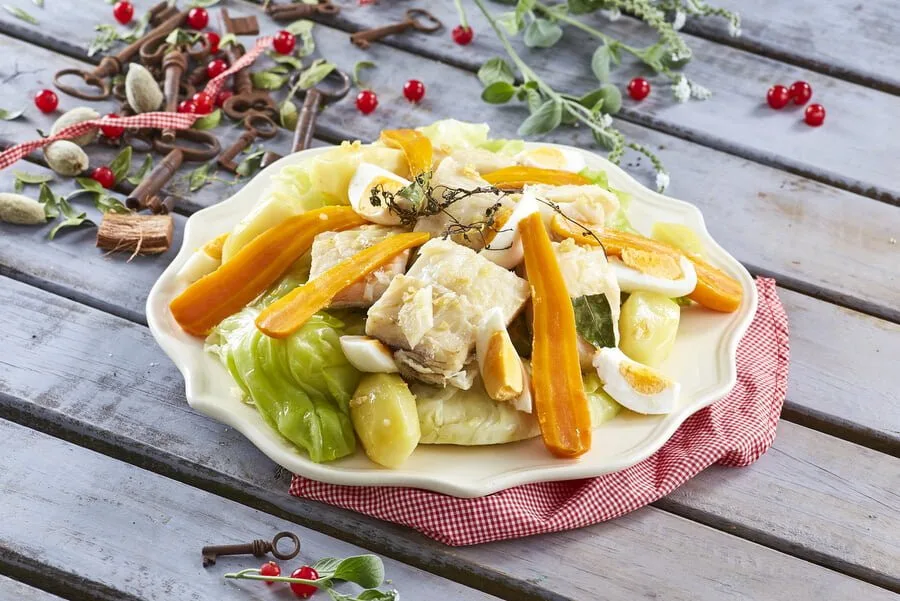Bacalhau cozido com todos