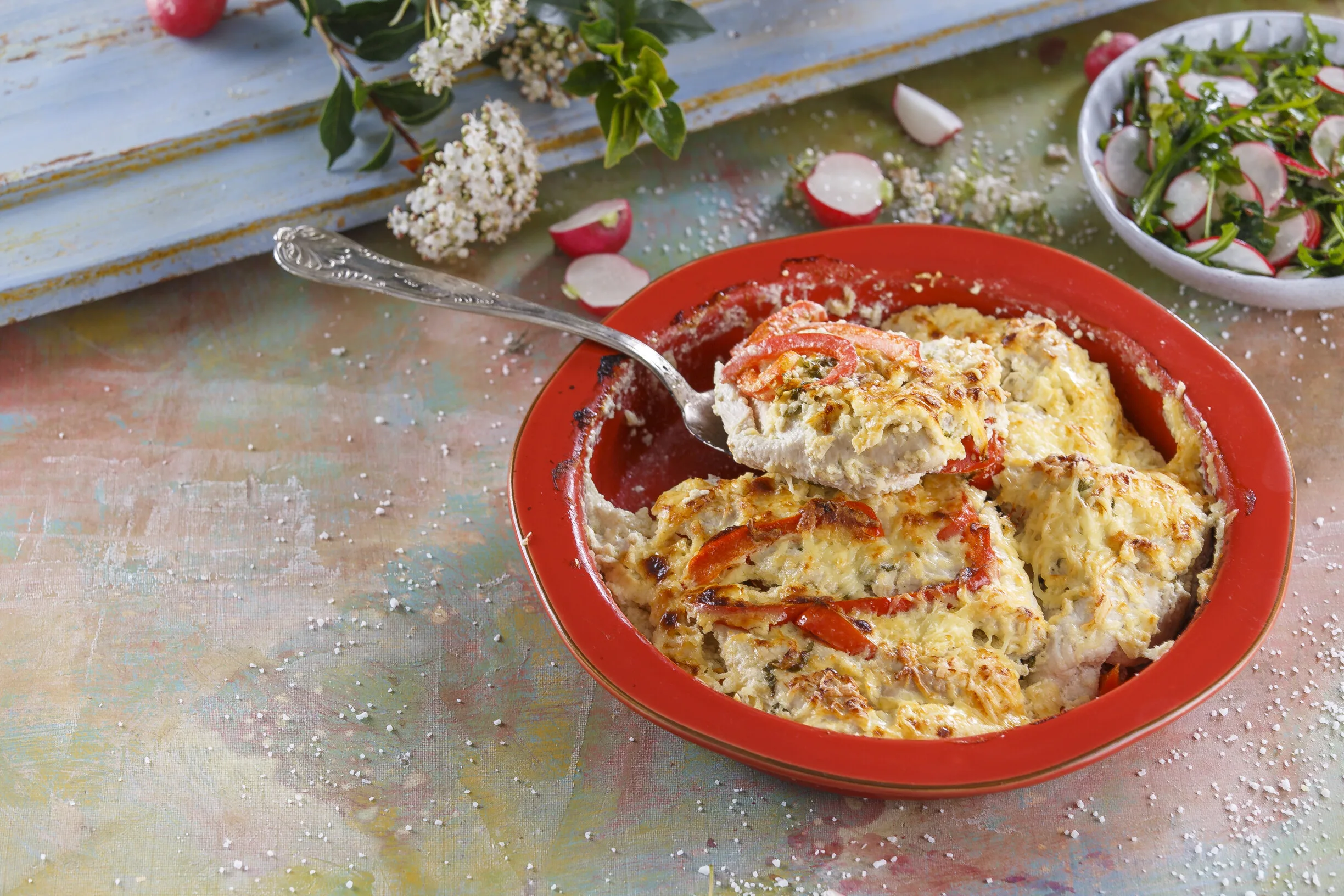 Bifes de peru gratinados